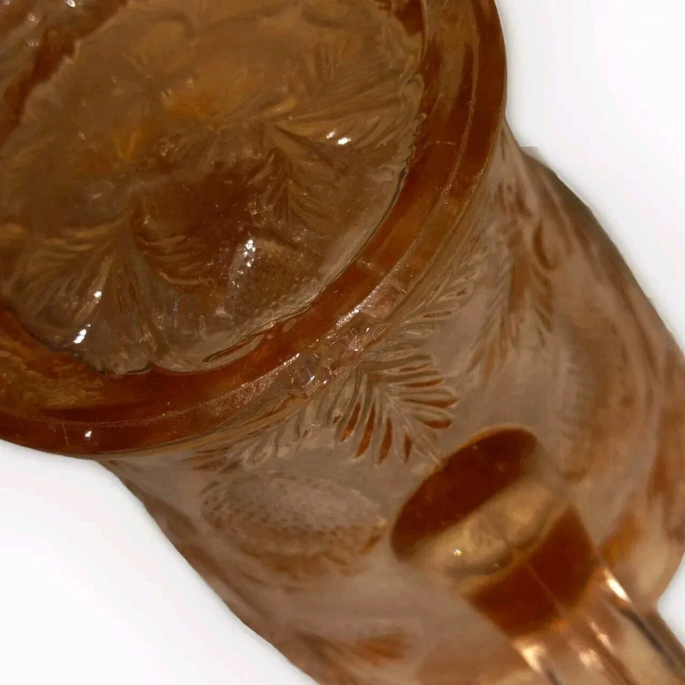 Vintage Fenton Pink Depression Glass Vase Inverted Strawberries Design